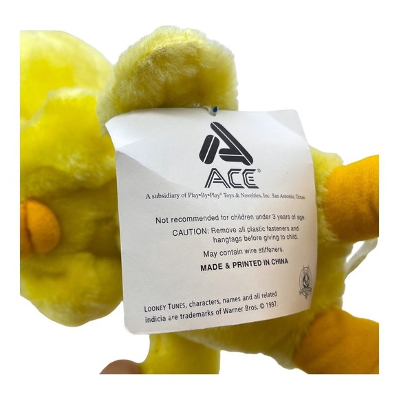 Vintage Looney Tunes Tweety Bird Plush Stuffed Animal 16 Inch 1997 Carnival Tags - Picture 8 of 11